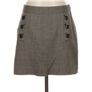 BANANA REPUBLIC Women’s Tan Brown Wool Blend Skirt Size 8 Button Accent